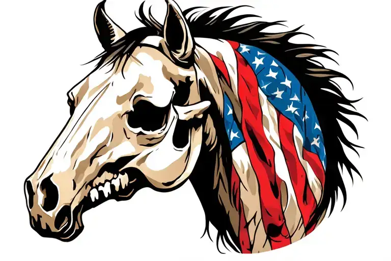 Horse Skull From Side View With No Hair