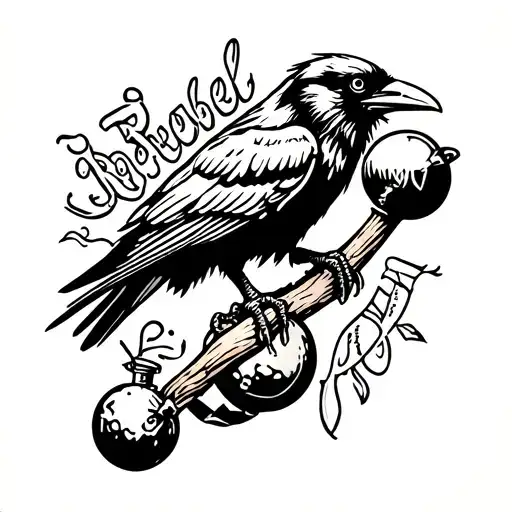 Rebel Crow Holding Bomb