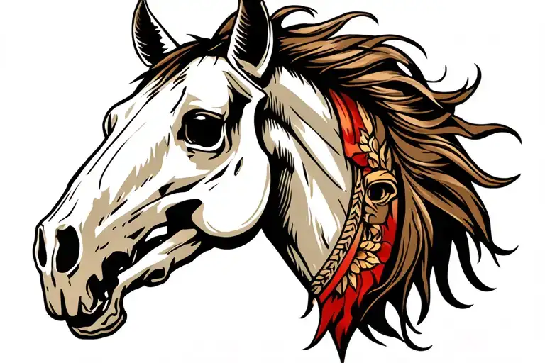 Horse Skull From Side View With No Hair