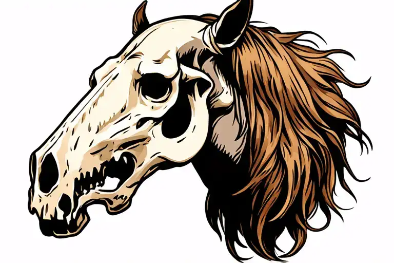 Horse Skull From Side View With No Hair