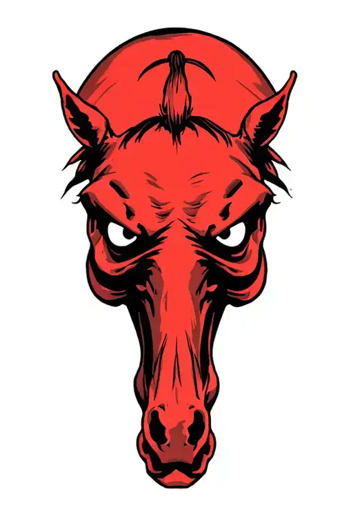 Horse Skeleton With Angry Eyes Galloping