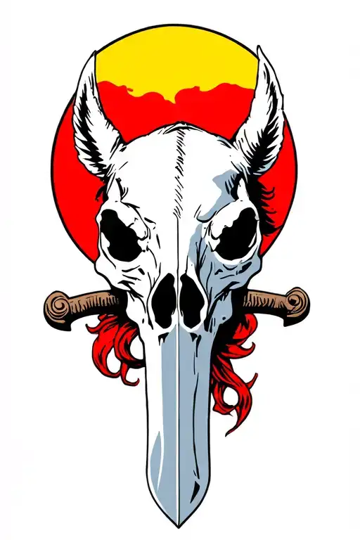 Horse Skull With Sword