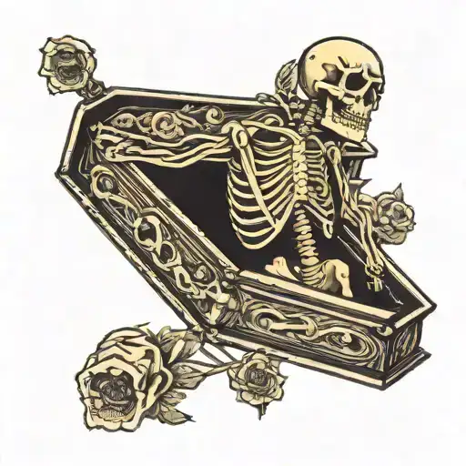 Coffin With Skeleton Coming Out