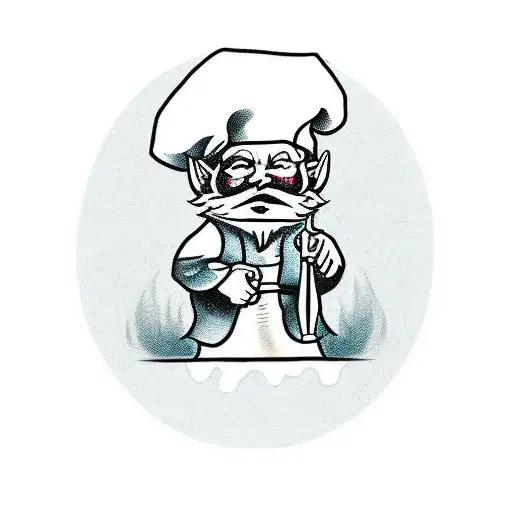 An Evil Garden Gnome Holding A Bloody Knife