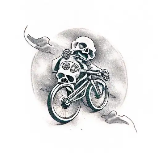 Skull With A Bike