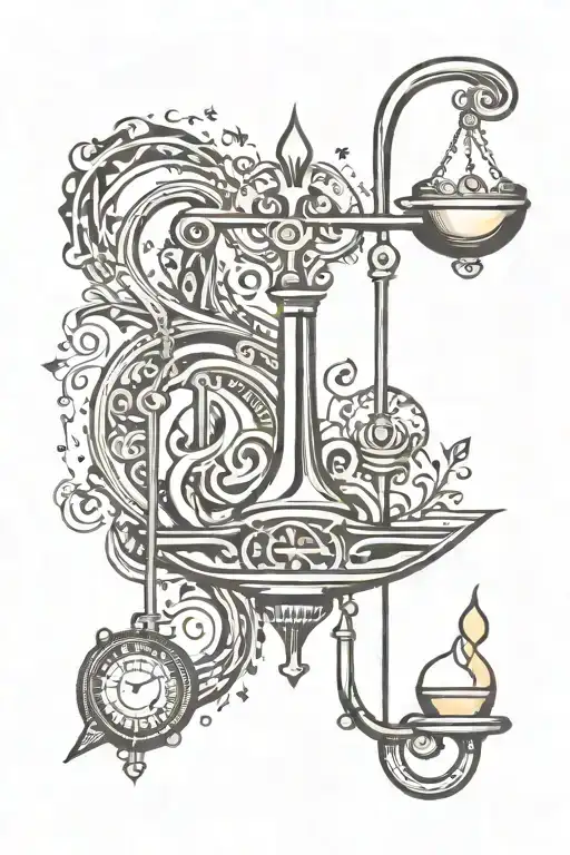 A Combination Of The Aquarius And Libra Zodiac Symbols Intertwined In A Unique And Abstract Design