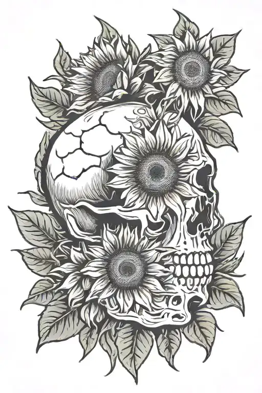 Skull Sunflowers Emerging
