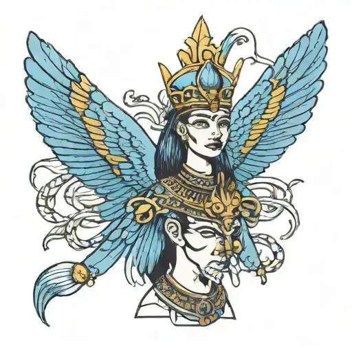 Blue Monarch Egyptian Queen Transformation Into King
