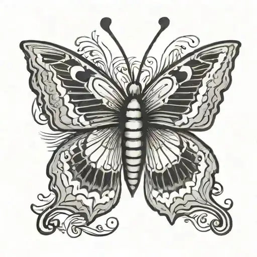 Black And Grey Butterfly