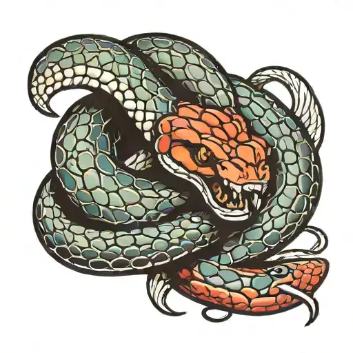 Snake Wrapped Around A Hand