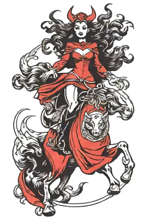 Scarlet Witch Riding