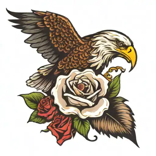 Eagle Rose Skull