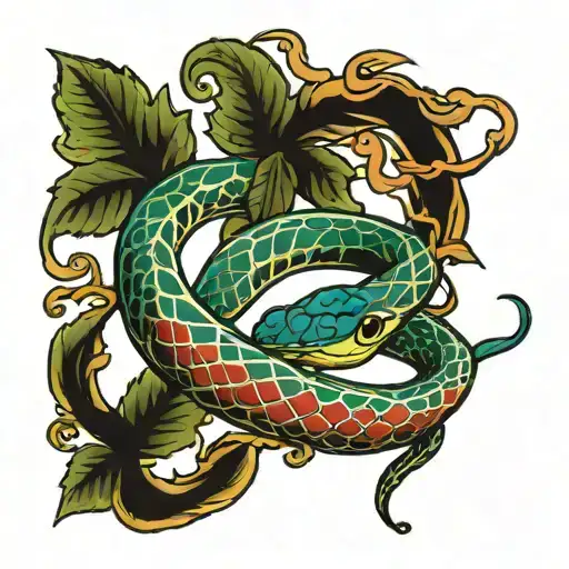 A Snake In Vines