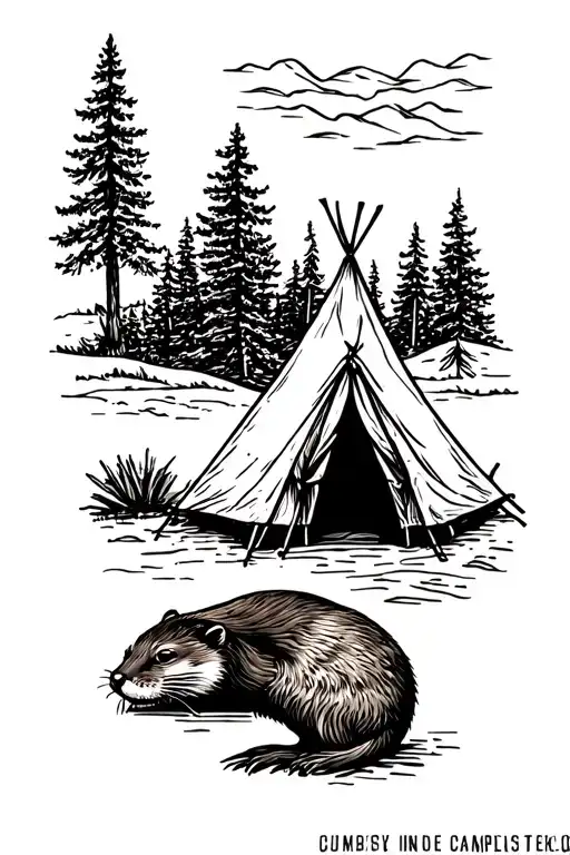 Otter Camping With Tent