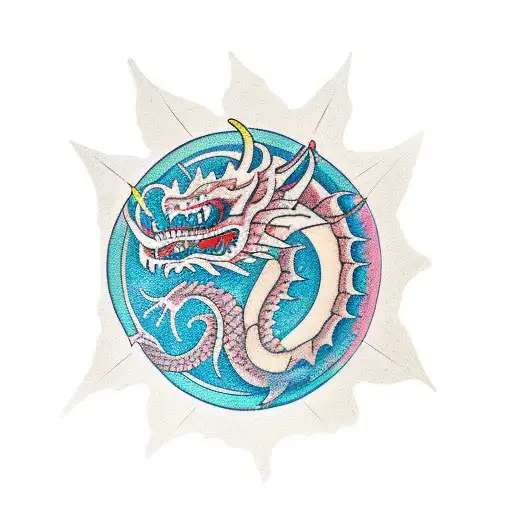 Circle Dragon Silhouette