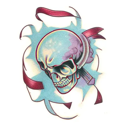 Broken Brain With Maroon Ribbon