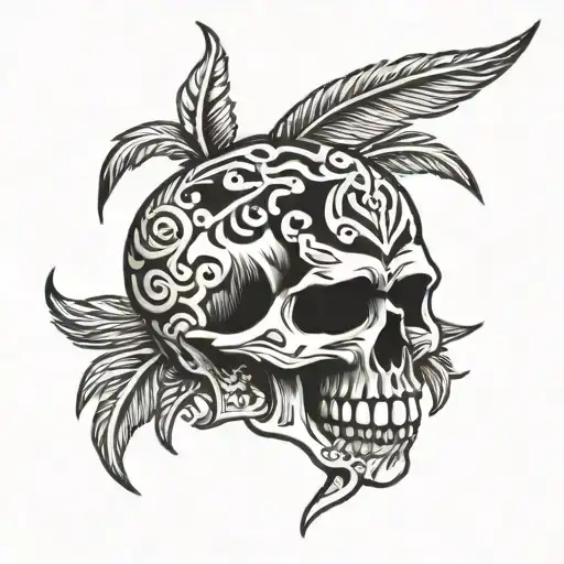 Tribal Skull Wearing Knofe5