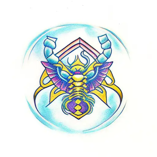 Zodiac Sign Scorpio Colorful