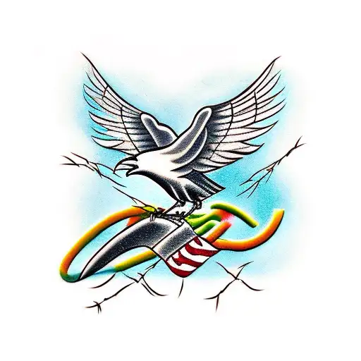 Crow With Barbed Wire