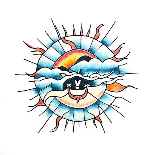 Sun With Thunderstorm