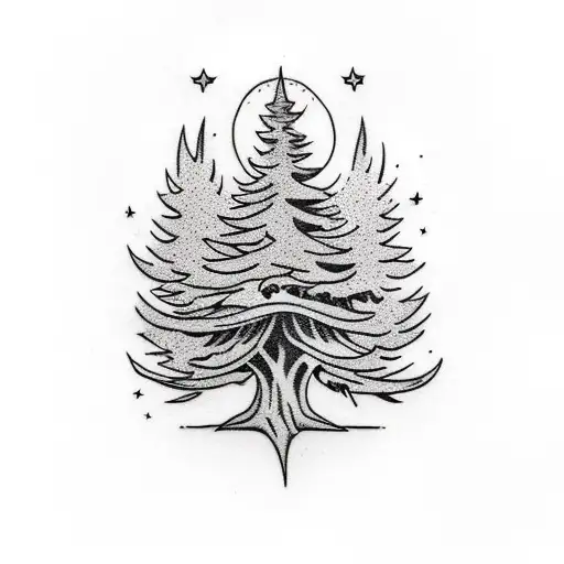 Tree On Fire Black And White