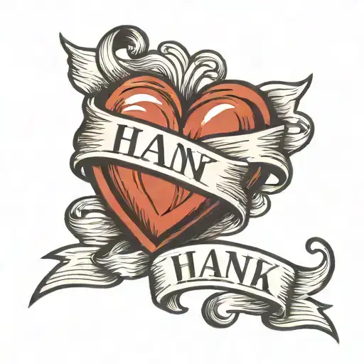 Simple Heart With Ribbon Word Hank