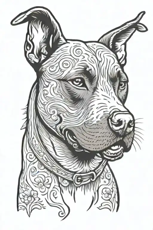 Black Pit Bull With Ears And A White Chest Sits Smiling Collors