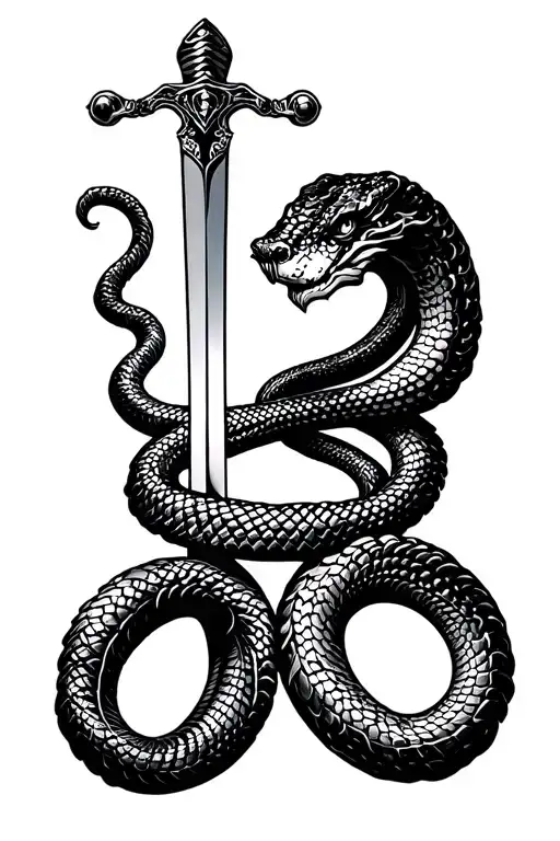 Snake With Sword Through Head