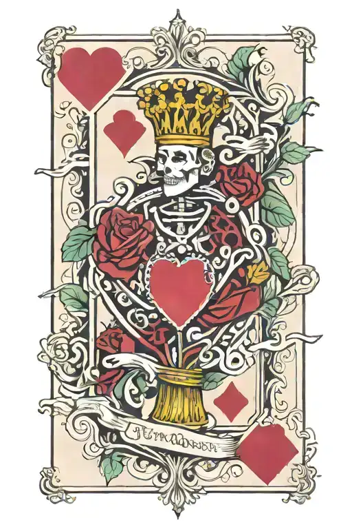Jack Of Hearts Playing Card With 1 Single Rose And 11 Thorns Embedded