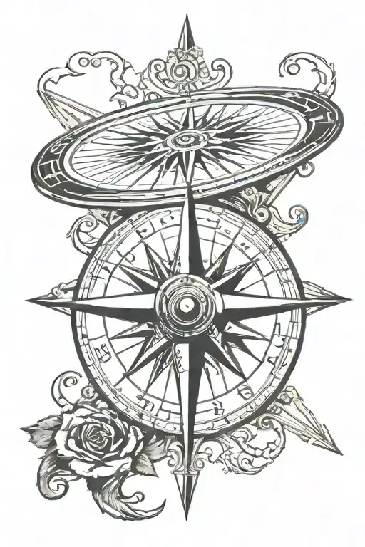 Compass With Text Scroll