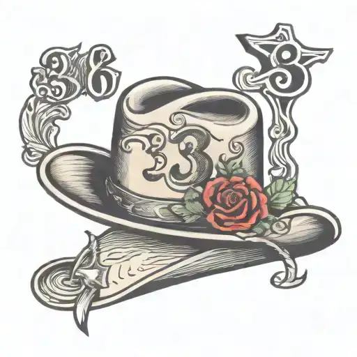 Cowboy Hat With Numbers 381 Under It