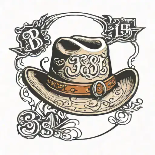 Cowboy Hat With Numbers 381 On It