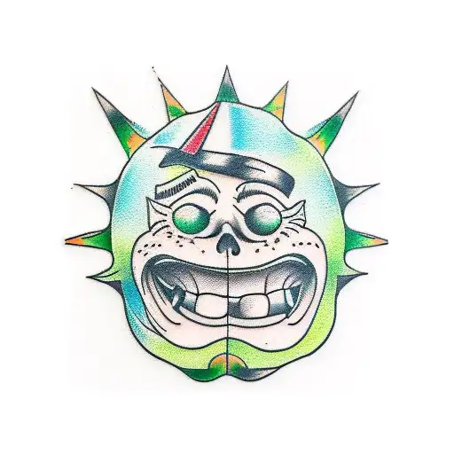Smile Green Dark Stile Cartoon