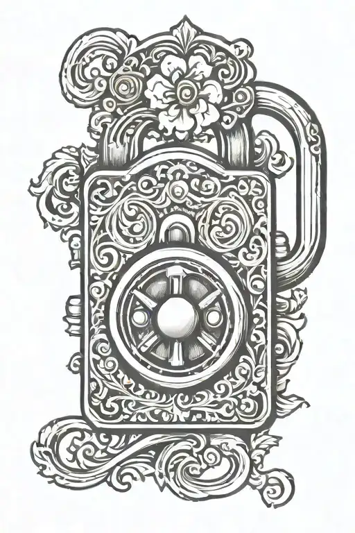 Old Fashioned Pad Lock With Scroll Design Feminine