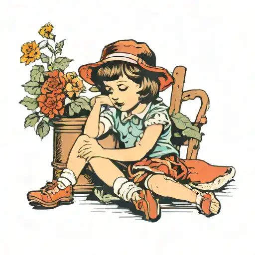 Children Girl Sitting