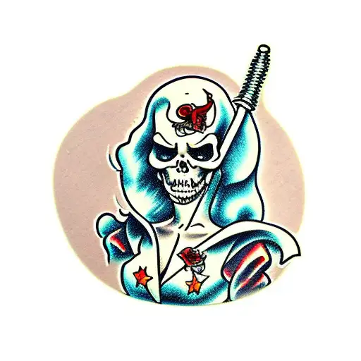Grim Reaper Pin Up Girl