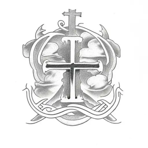 Black And White Christian Cross