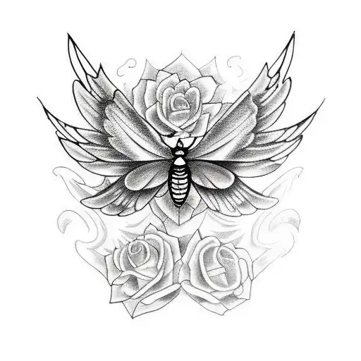 Skeleton With Lunar Moth Wings