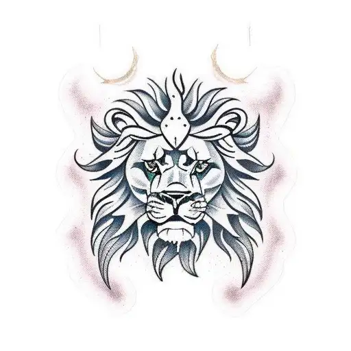 Aquarius Zodiac Sign And Lion Head