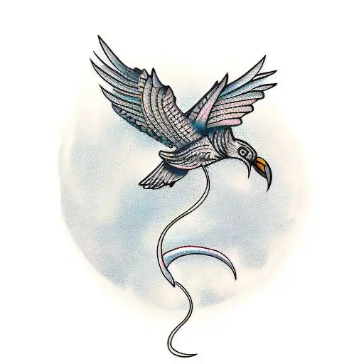 Vertical Bird Flying