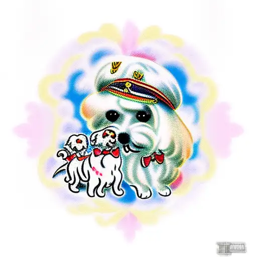 Maltese Dog And Shih Tsu Poodle Looking Out A Window