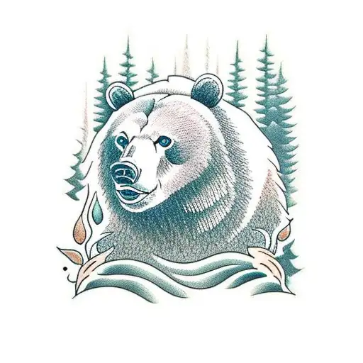 Bear In Woods By The Ocean