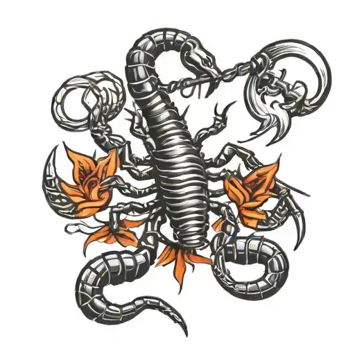 Scorpion Stabbed With Arrows Crossed Welding Torches