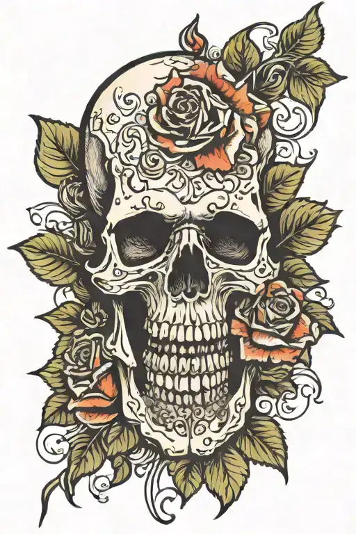 Skull Roses Compus