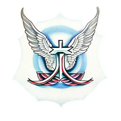 Trans Symbol With Biblical Angel Wings