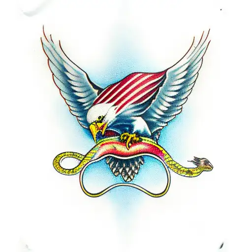 Eagle With Snake Wrapped Around Neck