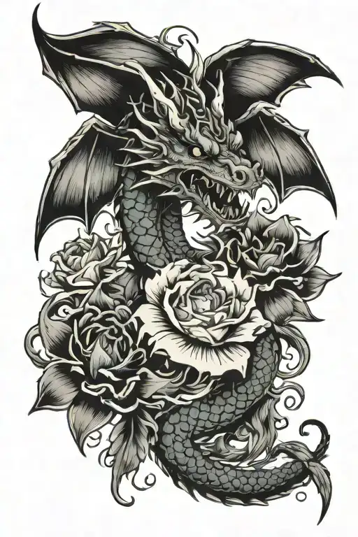 Dragon Flowers Wrapped