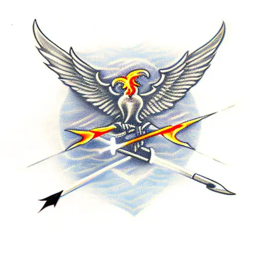 Flaming Heart With An Arrow Through It