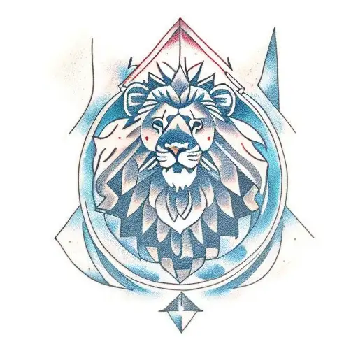 Lion Head Into A Water Triangle