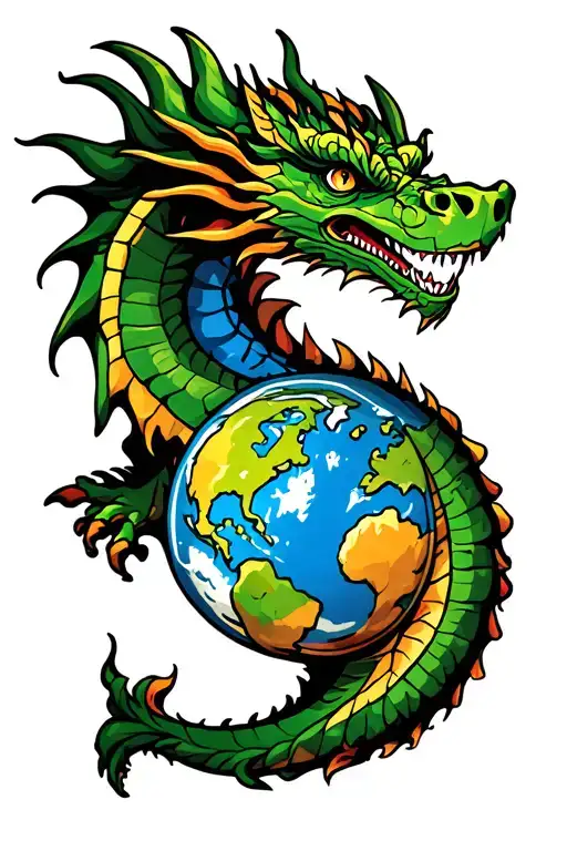 Number 18 With Earth Dragon Design Featuring